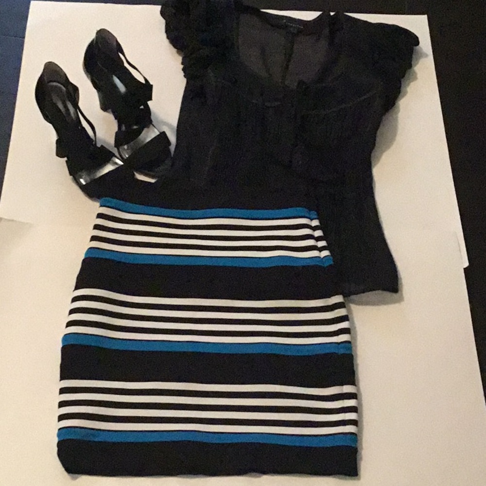 Stretchy Express Striped Skirt